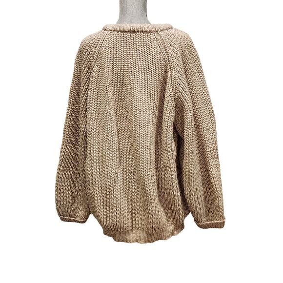 The Sweater Shop Ireland Vintage Wool Sweater O/S Oatmeal Oversize Chunky Cozy - Picture 8 of 9